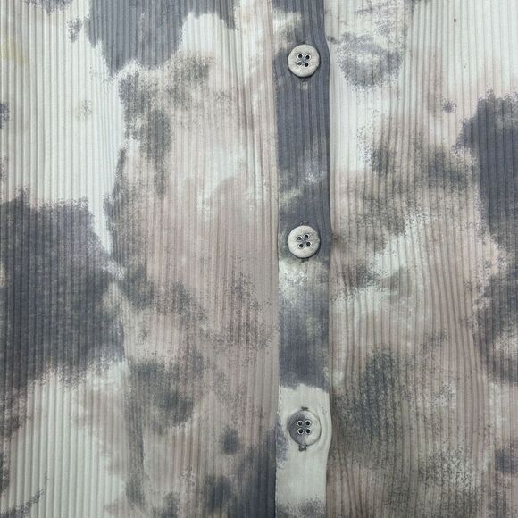 Fourteenth Place Tie Dye Long Sleeve Button Down Ribbed Midi Dress S - Picture 4 of 11